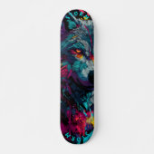 Fierce Wolf Graffiti Street – Limited Edition Persoonlijk Skateboard (Voorkant)