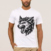 Fierce Wolf Head Bold Black and White Alpha Wolf  T-shirt (Voorkant)