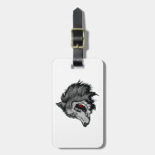 Fierce Wolf Head Bold Wild Animal Bagagelabel (Voorkant verticaal)