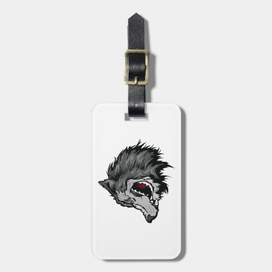 Fierce Wolf Head Bold Wild Animal Bagagelabel (Voorkant verticaal)