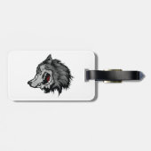 Fierce Wolf Head Bold Wild Animal Bagagelabel (Achterkant horizontaal)