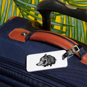 Fierce Wolf Head Bold Wild Animal Bagagelabel