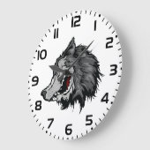 Fierce Wolf Head Bold Wild Animal Grote Klok (Hoek)