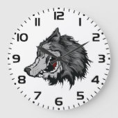 Fierce Wolf Head Bold Wild Animal Grote Klok (Voorkant)