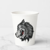 Fierce Wolf Head Bold Wild Animal Papieren Bekers (Voorkant)