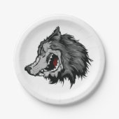 Fierce Wolf Head Bold Wild Animal Papieren Bordje (Voorkant)