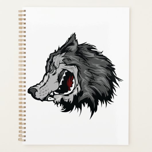 Fierce Wolf Head Bold Wild Animal Planner (Voorkant)