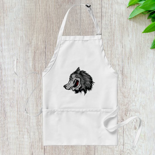 Fierce Wolf Head Bold Wild Animal Standaard Schort