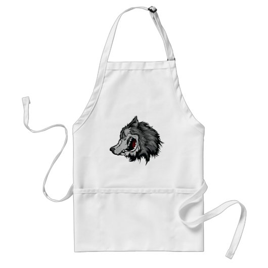 Fierce Wolf Head Bold Wild Animal Standaard Schort (Voorkant)