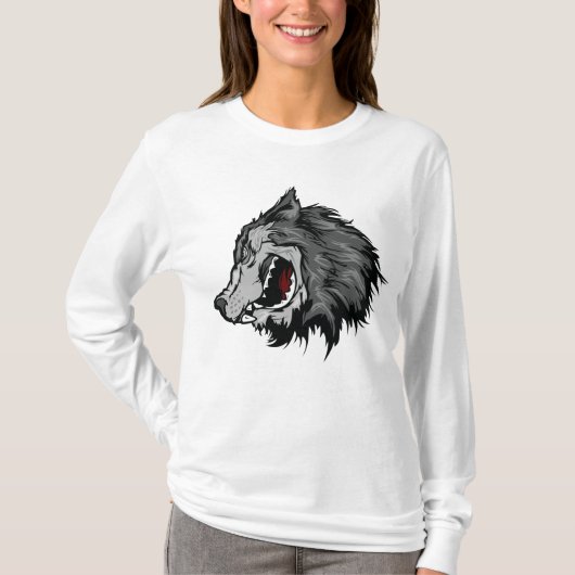 Fierce Wolf Head Bold Wild Animal T-shirt (Voorkant)