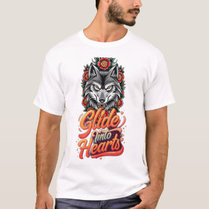 Fierce Wolf Head Traditionele Tattoo stijl T-shirt