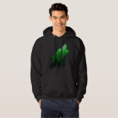 Fierce Wolf in the Forest Wilderness Style for Nat Hoodie (Voorkant volledig)