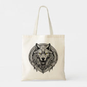 Fierce Wolf Mandala: symbool van kracht Tote Bag (Achterkant)
