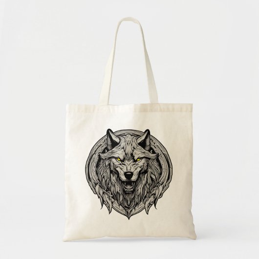 Fierce Wolf Mandala: symbool van kracht Tote Bag (Voorkant)