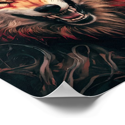 Fierce Wolf Portrait Poster (Hoek)