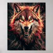 Fierce Wolf Portrait Poster (Voorkant)