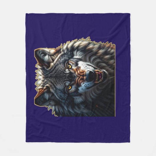 Fierce Wolf – Symbol of Strength and Freedom Fleece Deken (Voorkant)