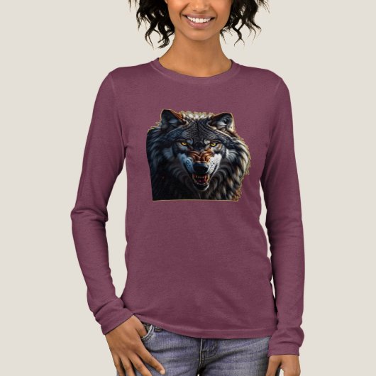 Fierce Wolf – Symbol of Strength and Freedom Tri-Blend Shirt (Voorkant)