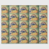 Fierce Yellow and Black Bird Cadeaupapier (Vlak)