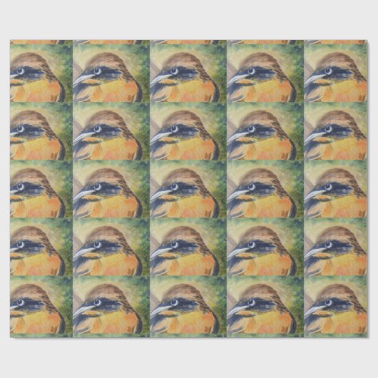 Fierce Yellow and Black Bird Cadeaupapier (Vlak)