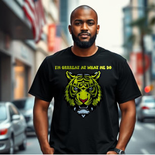 Fierce & Zelfverzekerde Tijger Grafisch Ontwerp T-shirt