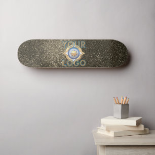 Fierce Zwart en Goud Glitter Graffiti Label Sticke Persoonlijk Skateboard