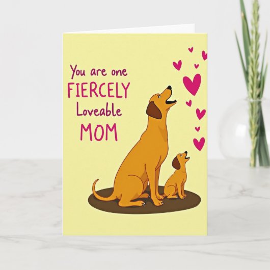 Fierlijk Liefdevolle Moeder Hond Kunstkaart Kaart (Voorkant)