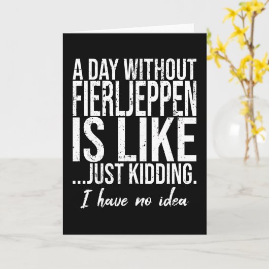 Fierljeppen grappig geschenk kaart (Gele Bloem)