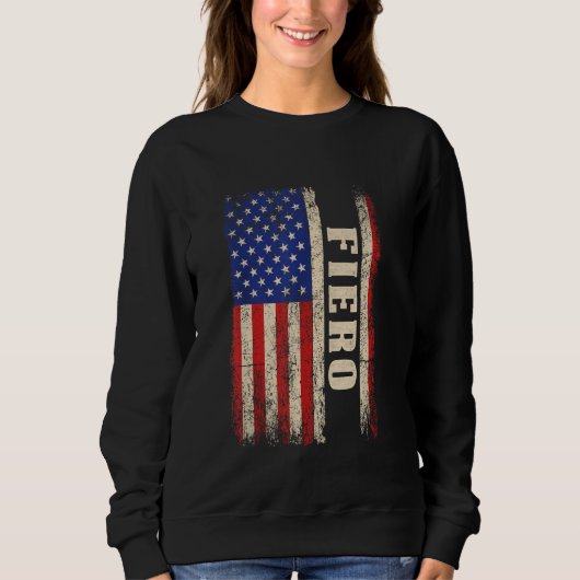 Fiero Achternaam Shirt Fiero Naam American Flag (Voorkant)