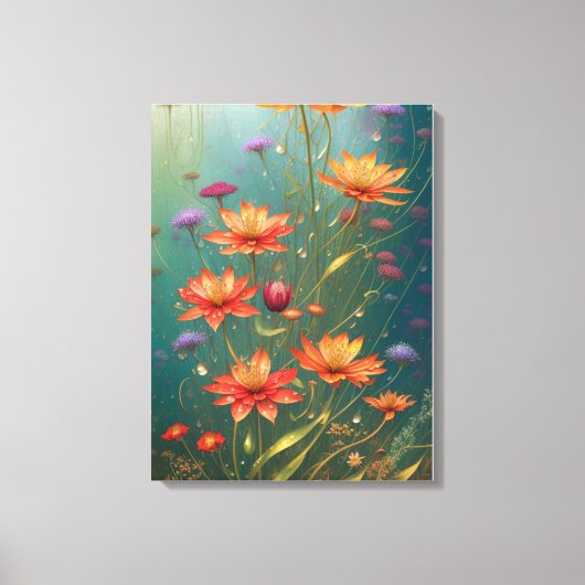 Fiery Abstract Flower Canvas Afdruk (Voorkant)