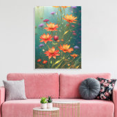 Fiery Abstract Flower Canvas Afdruk (Insitu (Woonkamer))