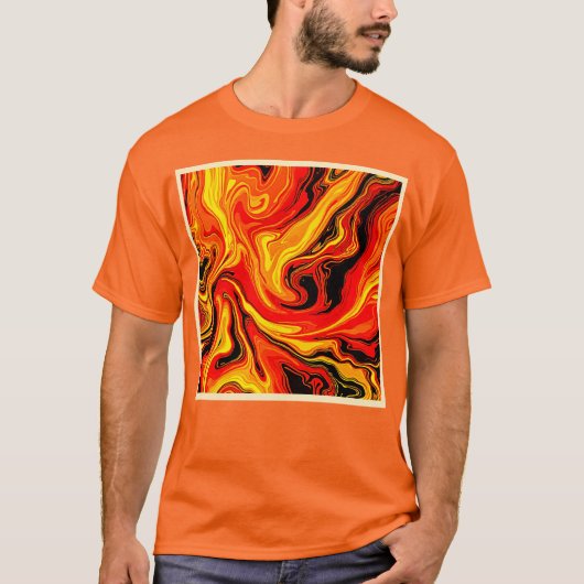 Fiery Abstract Swirls of Emotion T-shirt (Voorkant)