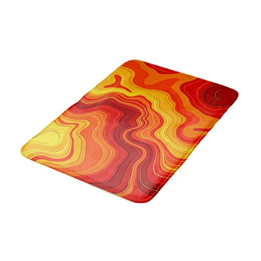 Fiery Abstract Topography Art Badmat (Gekanteld)