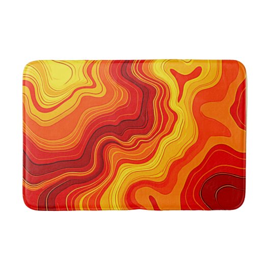 Fiery Abstract Topography Art Badmat (Voorkant)