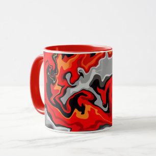 Fiery Abstraction – Een wervelende stroom van kleu Mok