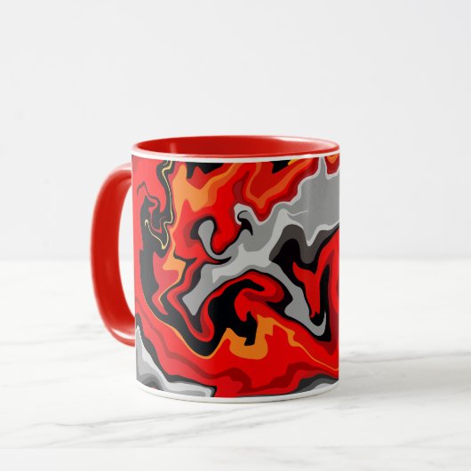 Fiery Abstraction – Een wervelende stroom van kleu Mok (Voorkant links)