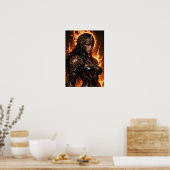 Fiery Amazon Warrior Poster (Keuken)