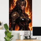 Fiery Amazon Warrior Poster (Thuiskantoor)
