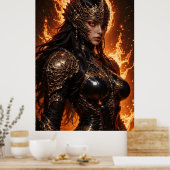 Fiery Amazon Warrior Poster (Keuken)