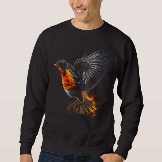 Fiery American Robin Graphic Tees for Men Women Bo (Voorkant)
