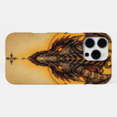 Fiery Ancient Dragon Fantasy Art iPhone Hoesje (Achterkant horizontaal)