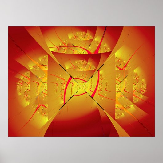 Fiery Angel 2 Fine Fractal Art Poster (Voorkant)