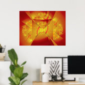 Fiery Angel 2 Fine Fractal Art Poster (Thuiskantoor)