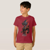 Fiery Anime Warrior Kinder T-shirt (Voorkant volledig)