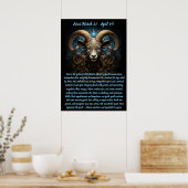 Fiery Aries Spirit with Ornate Ram Illustration Poster (Keuken)