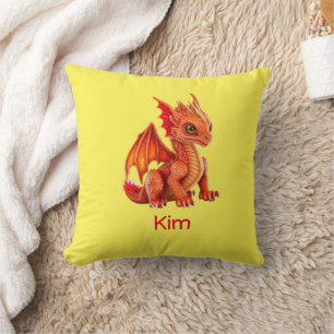Fiery Baby Dragon Chinees Nieuwjaar Sierkussen