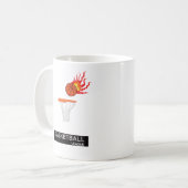 Fiery bal die in de mand gaat koffiemok (Voorkant links)