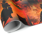 Fiery Barrel Racing Rodeo Birthday Cadeaupapier (Rol Hoek)