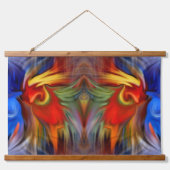 Fiery Birds Abstracte kunst Hangend Wandkleed (Voorkant)