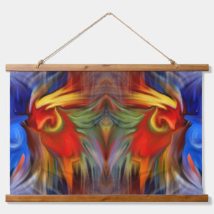 Fiery Birds Abstracte kunst Hangend Wandkleed